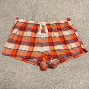 Old Navy Red Plaid Women's Drawstring Pajama Shorts Size Large